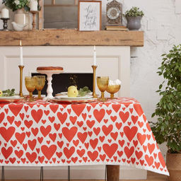 Скатерть «Этель» Red hearts 149×180 см, 100% хлопок, саржа 190 г/м²