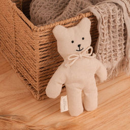Мягкая игрушка «Мишка», с бантиком, 17 см, цвет бежевый