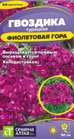 Цветы Гвоздика турецкая Фиолетовая гора/Сем Алт/цп 0,1 гр. двулетник (2029 / 41935)