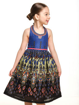 Платье Boho для девочки 33-2108 синий - Mini maxi фото 3
