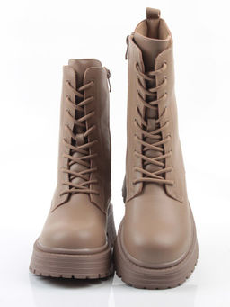 04-PAX31-2Z DK. BEIGE Ботинки зимние женские (натуральная кожа, 100% шерсть)