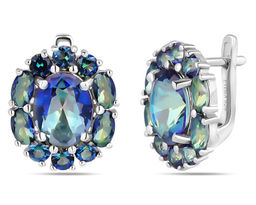 Серьги, мистик кварц синий, Мэрибель