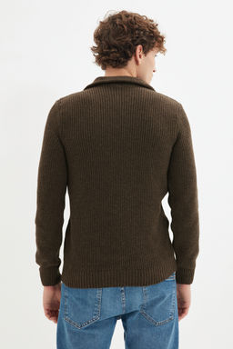 TRENDYOL MAN Ekru Regular Fit Yunlu Fermuarl? Bal?kc? Yaka Triko Kazak TMNAW22KZ0347 - Trendyolmilla фото 55