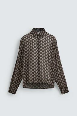 CAMISA FLUIDA ESTAMPADO GEOM?TRICO / Marr?n - Zara фото 7