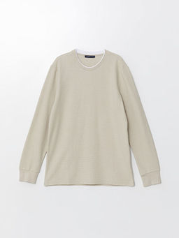Bisiklet Yaka Uzun Kollu Erkek Sweatshirt