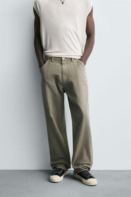 WASHED EFFECT CARPENTER TROUSERS - Zara фото 2