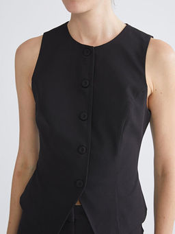 Bisiklet Yaka Kad?n Klasik Yelek