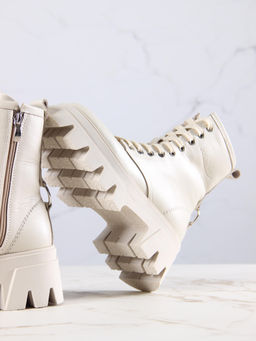 Ботинки 329.зиплайнbe.Бежевый/байка