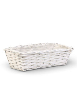 Корзина плетёная для хранения, 37×15×10 см, лоза, белая