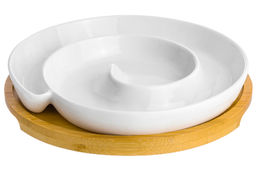 Тарелка сервировочная - менажница 18*18*3 см 250 мл Улитка на деревянной подставке-подносе - Elan gallery фото 12