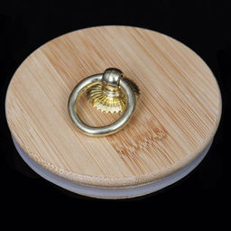 Банка для сыпучих бамбуковая крышка рифленая 500 мл 90/100 мм /LCSC4103 /уп120/ - ГалеонТрейд фото 3