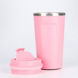 Термокружка Мастер К Original, 500 мл, Original, с надписью Coffee, сохраняет тепло 10 ч, нержавеющая сталь, розовая  фото 2