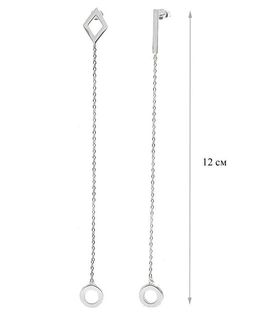 Серьги из серебра без вставки, Ю-27066р (1)