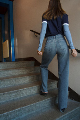 TRF HIGH-WAIST WIDE-LEG FULL-LENGTH JEANS - Zara фото 28