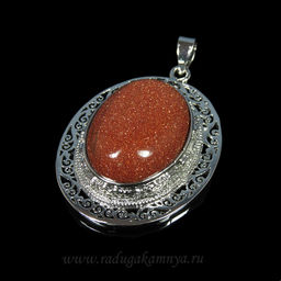 Подвеска с авантюрином 37*45мм