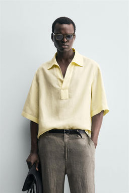 100% LINEN POLO SHIRT - Zara фото 12