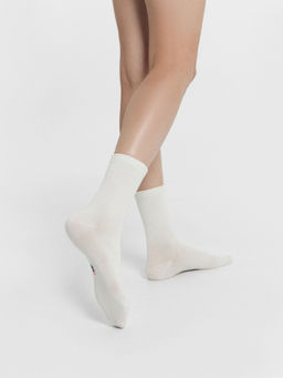 Цена за 5 пар! Носки женские в молочном цвете