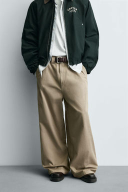 WIDE BAGGY FIT CHINO TROUSERS - Zara фото 2