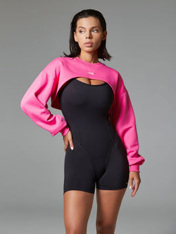 Свитшот ультра кроп с удлиненной спиной и спущенной линией плеча