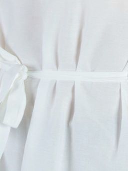 829 WHITE Платье хлопковое с поясом Fashion