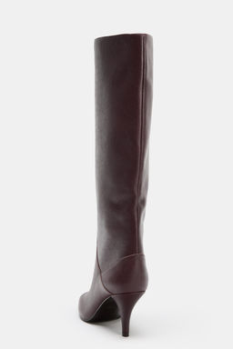 LEATHER HEELED BOOTS - Zara фото 5