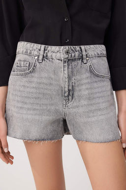 Mavi Paca Kesikli Yuksek Bel Ekstra Mini Sort TWOSS26SR00133 - Trendyolmilla фото 7