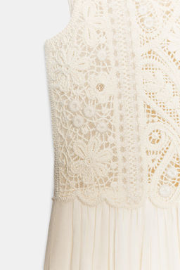 VESTIDO MIDI BORDADO ZW COLLECTION / Crudo - Zara фото 8