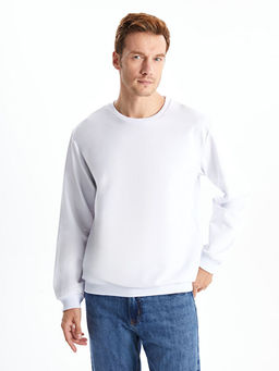 Bisiklet Yaka Uzun Kollu Erkek Sweatshirt
