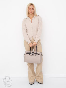 Сумка женская кожаная 1081M apricot coffee Polina&Eiterou