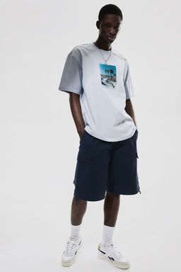 Bermudas cargo de sarga Loose Fit