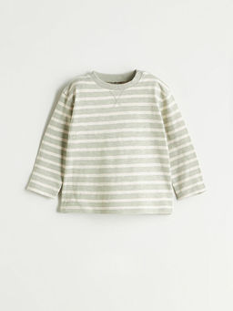 Bisiklet Yaka Bask?l? Uzun Kollu Erkek Bebek Ti??rt