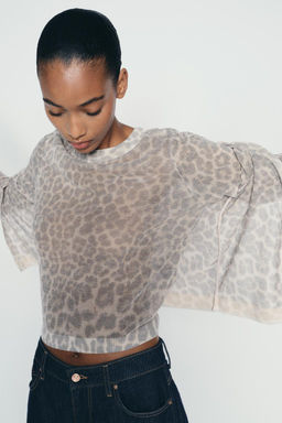 ANIMAL PRINT FINE KNIT TOP - Zara фото 3