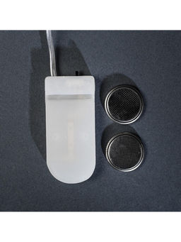 Гирлянда «Нить» 5 м роса, IP20, серебристая нить, 50 LED, батарейки CR2032×2 (в комплекте), свечение фиолетовое