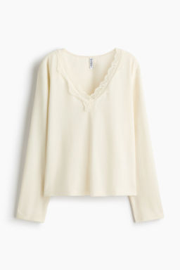 Top de punto con ribete de encaje - H&m фото 2