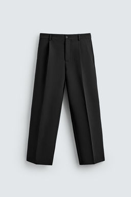 PANTAL?N CROPPED WIDE FIT PLIEGUES / Negro - Zara фото 7