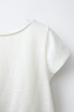 CAMISETA CUT OUT FLOR / Crudo - Zara фото 4