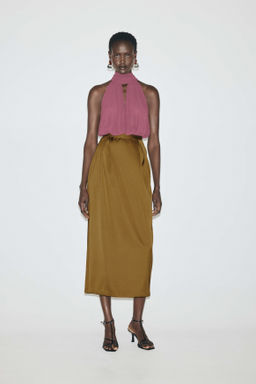 Falda tulip?n de sat?n - H&m фото 5