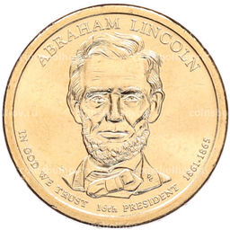 Монета 1 доллар 2010 года (P) США 16-й президент США Авраам Линкольн