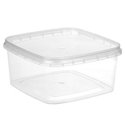 Контейнер из полимера Куб 131 №24 0,6л, 12,8х12,8х6см, квадратный, герметичная крышка, контрольный замок, прозрачный (Россия)