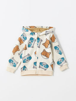 Kap??onlu Bask?l? Erkek Bebek H?rka