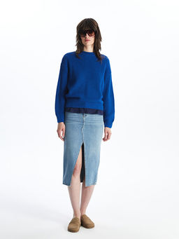 Bisiklet Yaka Oversize Kad?n Triko Kazak