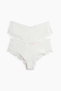 Pack de 2 bragas hipster de microfibra y encaje