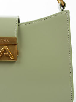 LACCOMA сумка АЛ2024-мятный натуральная кожа хлопок  фото 5