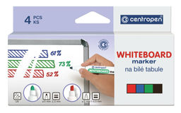 Набор марк. д/досок Centropen WHITE BOARD 2,5 мм ассорти круглый 4 шт