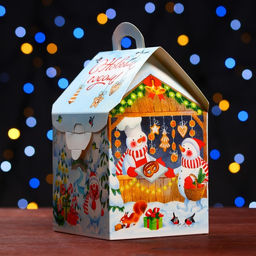 Цена за 5 шт. Подарочная коробка Ярмарка , домик 12 х 12 х 19 см - Simaland фото 3