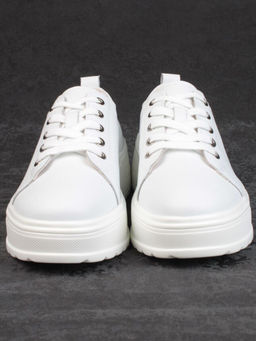 05-PDD200-1 WHITE Кроссовки женские (натуральная кожа)