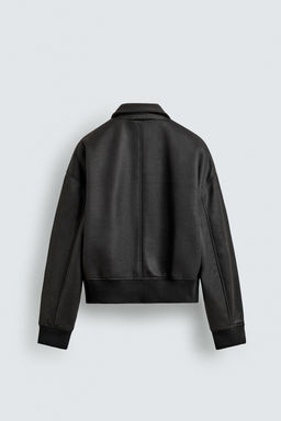 LEATHER EFFECT BOMBER JACKET - Zara фото 8