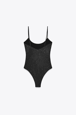 POLYAMIDE BODYSUIT WITH RHINESTONES - Zara фото 17