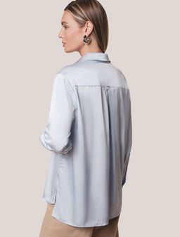 Блузка из сатина с эластаном