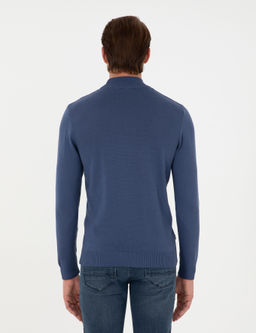 _ndigo Slim Fit Yar_m Bal_k__ Yaka Triko Kazak - Pierre cardin фото 5